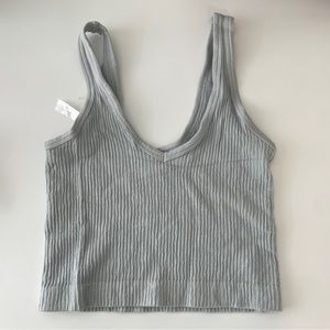 Urban Outfitters Out From Under Drew Seamless Ribbed Bra Top (Grey Tank Small)